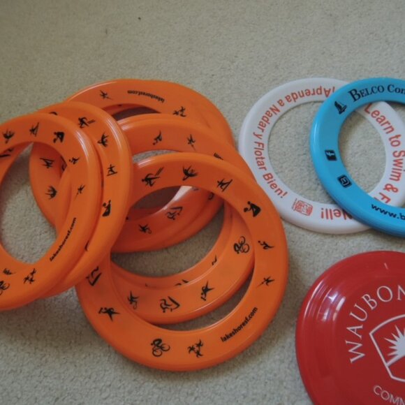 Frisbees Lot of 24 Flying Discs + Spin Jammer Rings - Frisbee Promo Toys - NEW - Picture 5 of 11